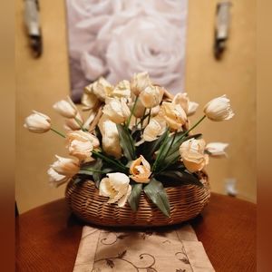 Vintage faux tulip floral arrangement